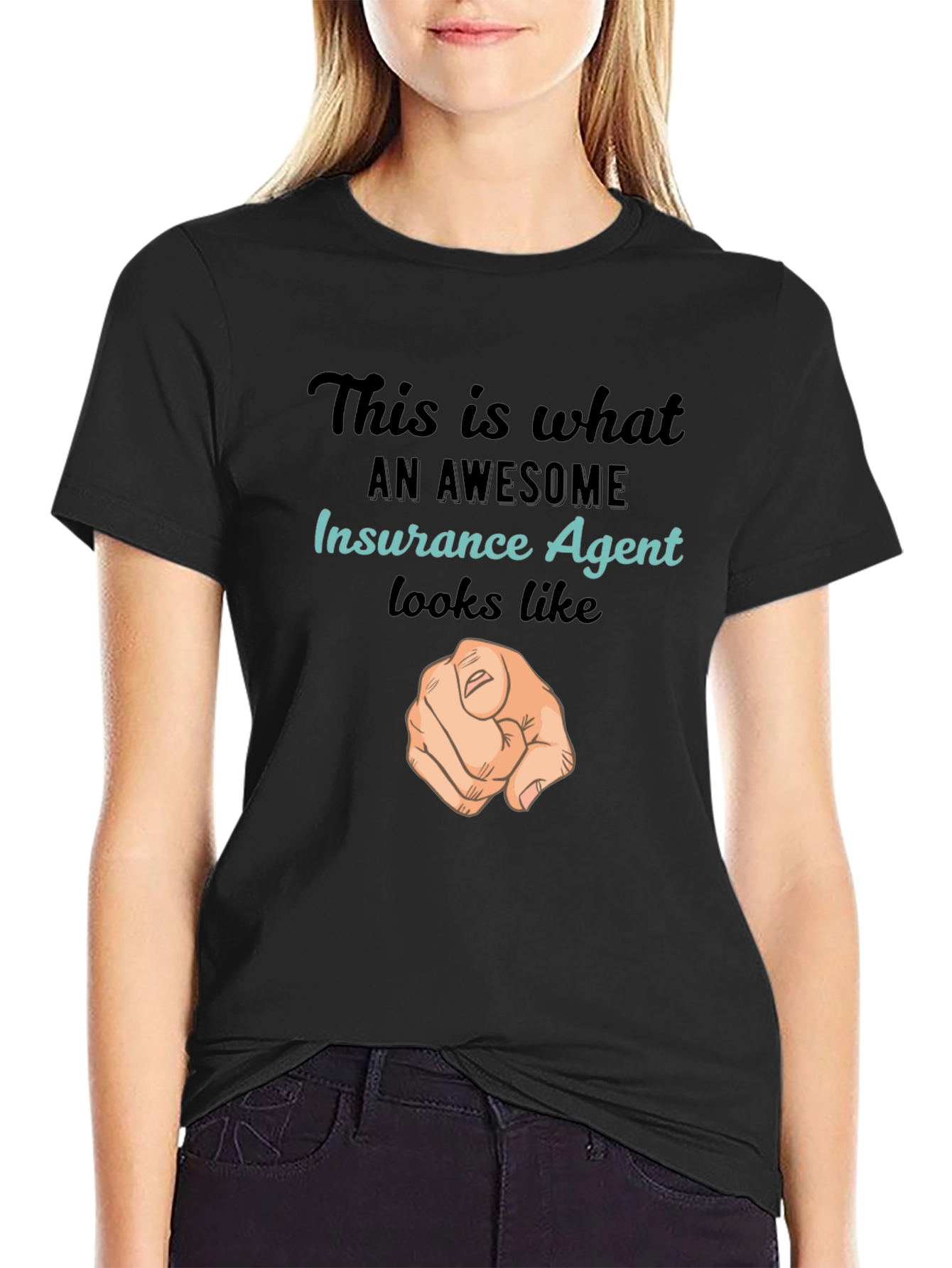 Awesome Insurance Agent T-Shirt - Pointing Finger Design