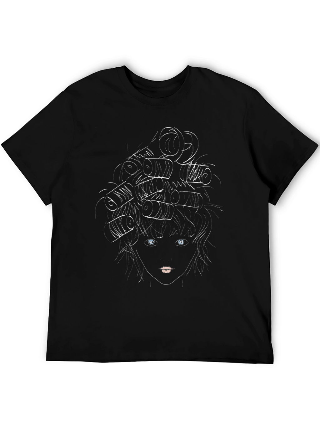 Stylized Medusa Graphic Black T-Shirt
