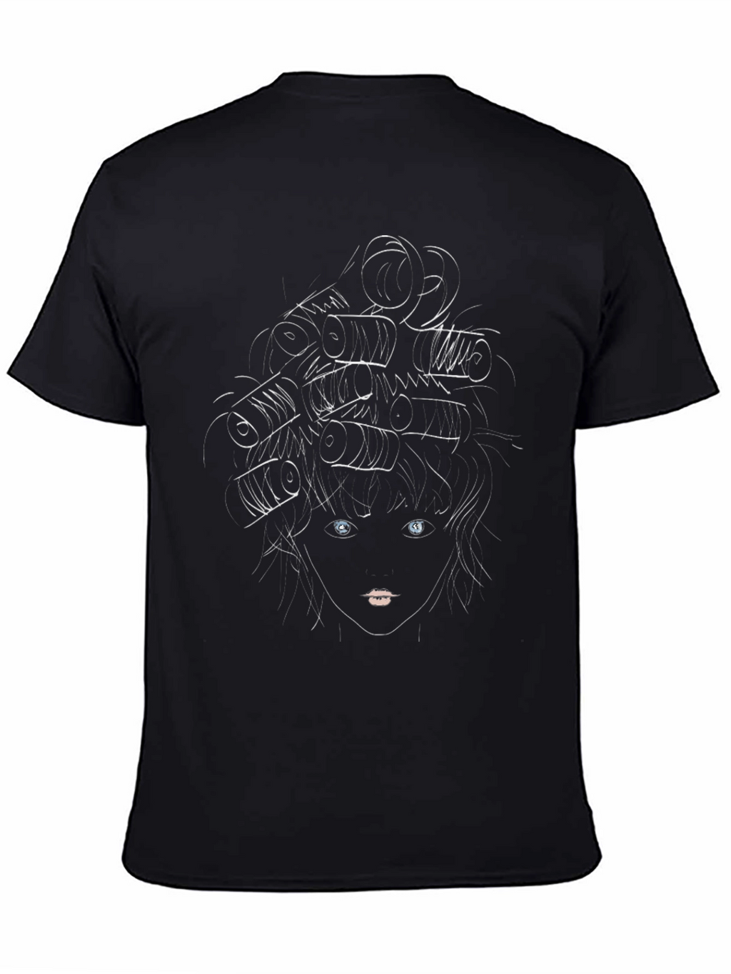 Stylized Medusa Graphic Black T-Shirt