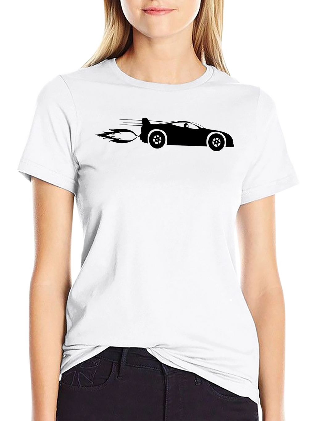 Sleek Black Car Rocket Tee