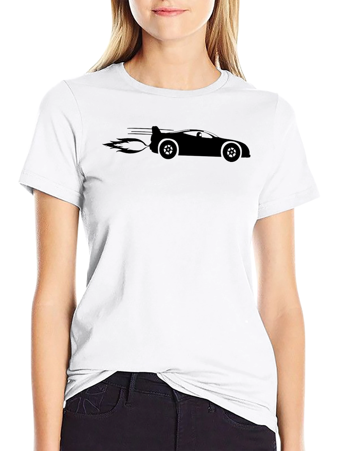 Sleek Black Car Rocket Tee