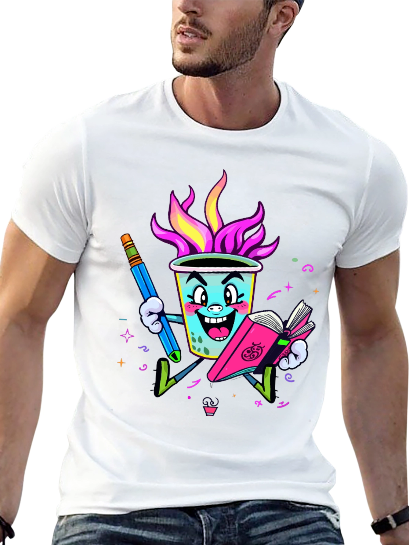 Fun Cartoon Drink T-Shirt