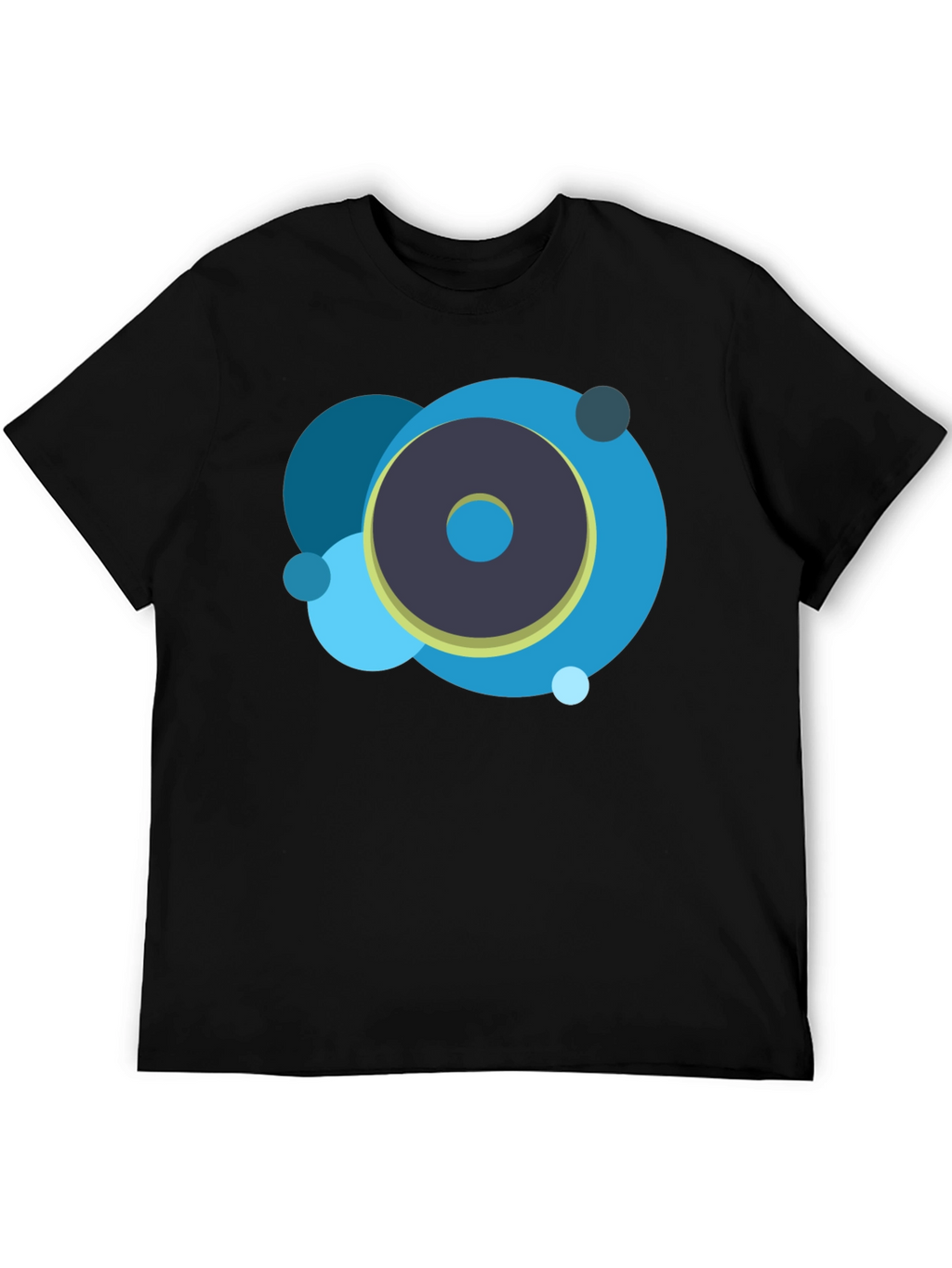 Abstract Circle Graphic Black T-Shirt