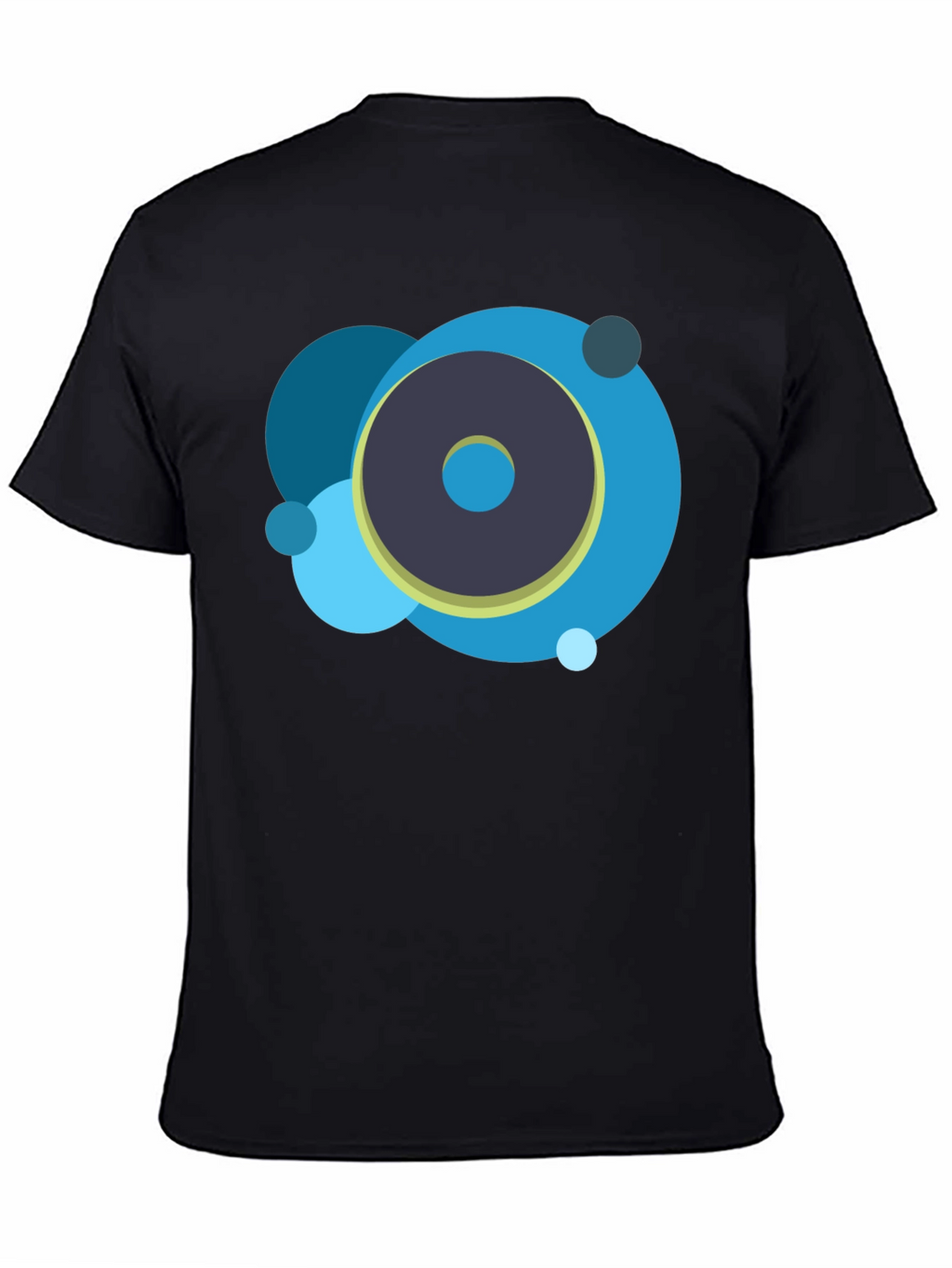 Abstract Circle Graphic Black T-Shirt