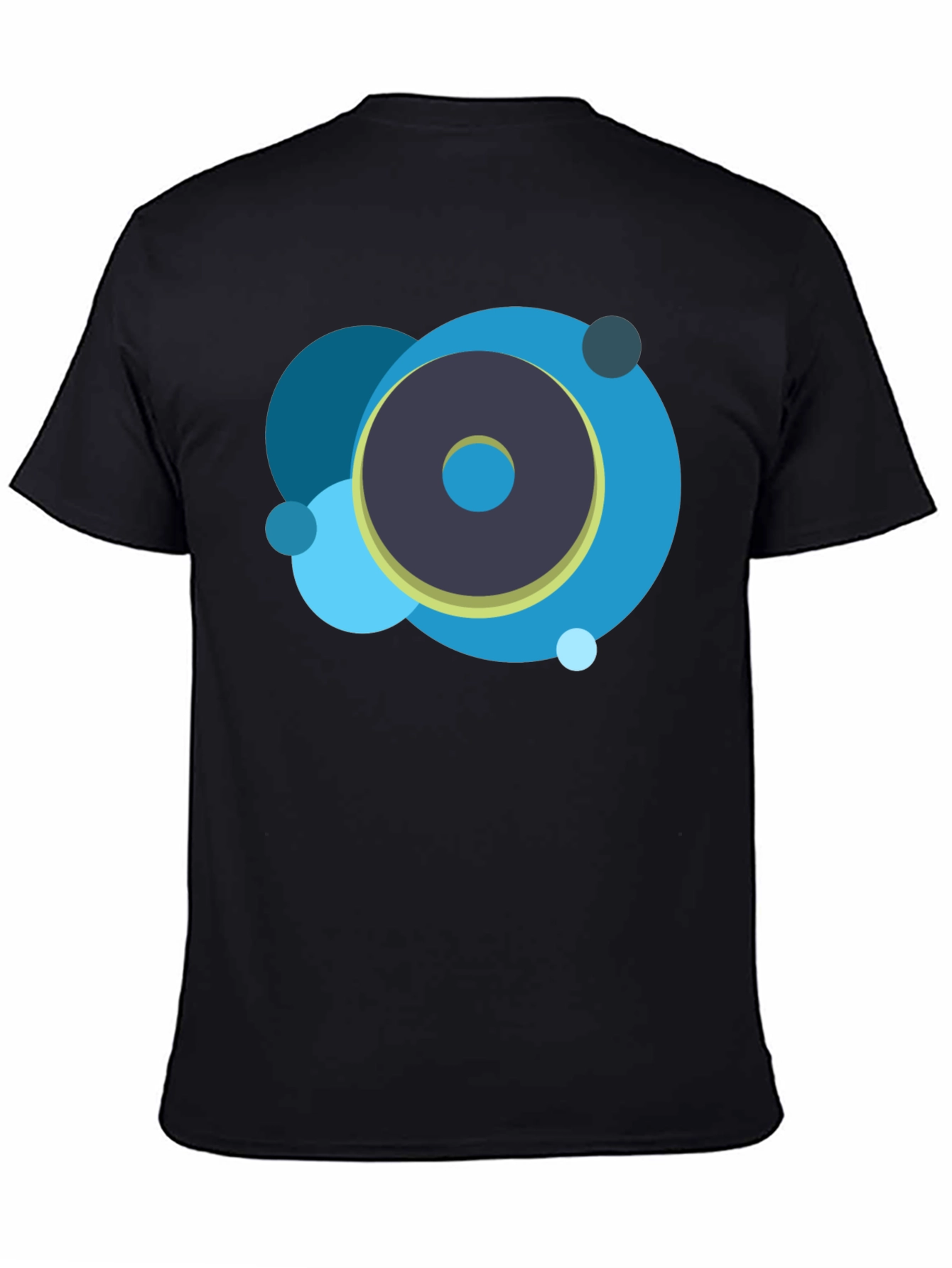 Abstract Circle Graphic Black T-Shirt