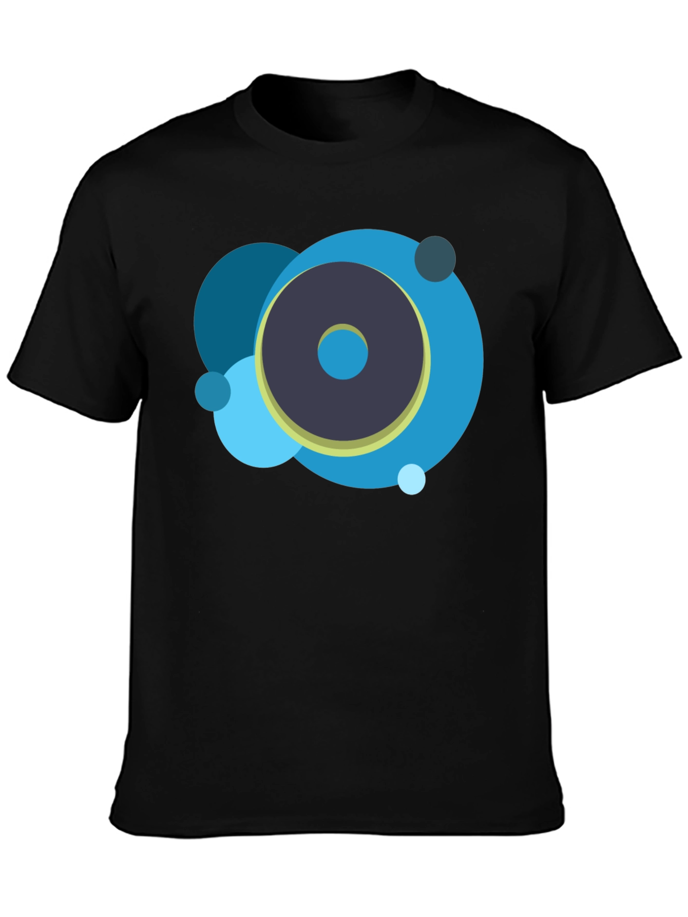 Abstract Circle Graphic Black T-Shirt