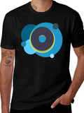 Abstract Circle Graphic Black T-Shirt