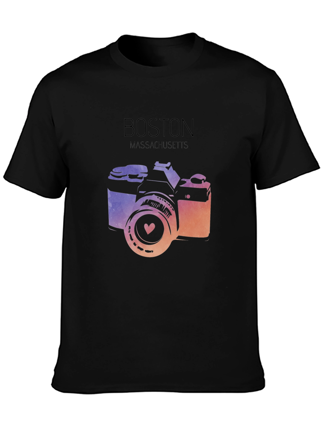 Boston Massachusetts Camera Graphic Tee