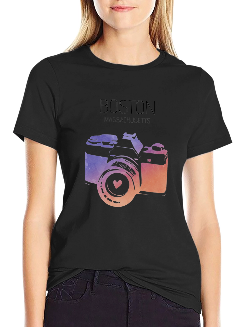 Boston Massachusetts Camera Graphic Tee