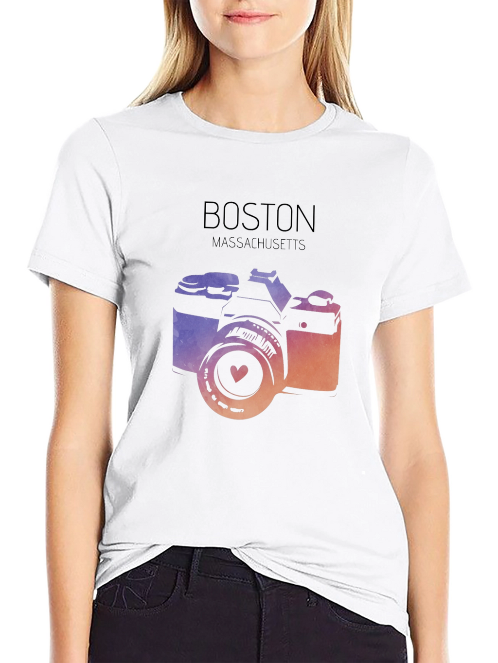 Boston Massachusetts Camera Graphic Tee