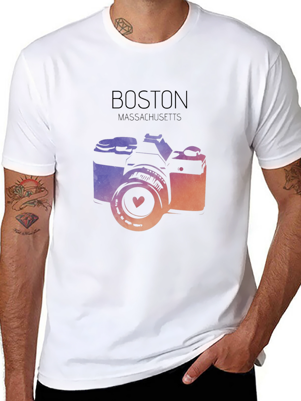 Boston Massachusetts Camera Graphic Tee