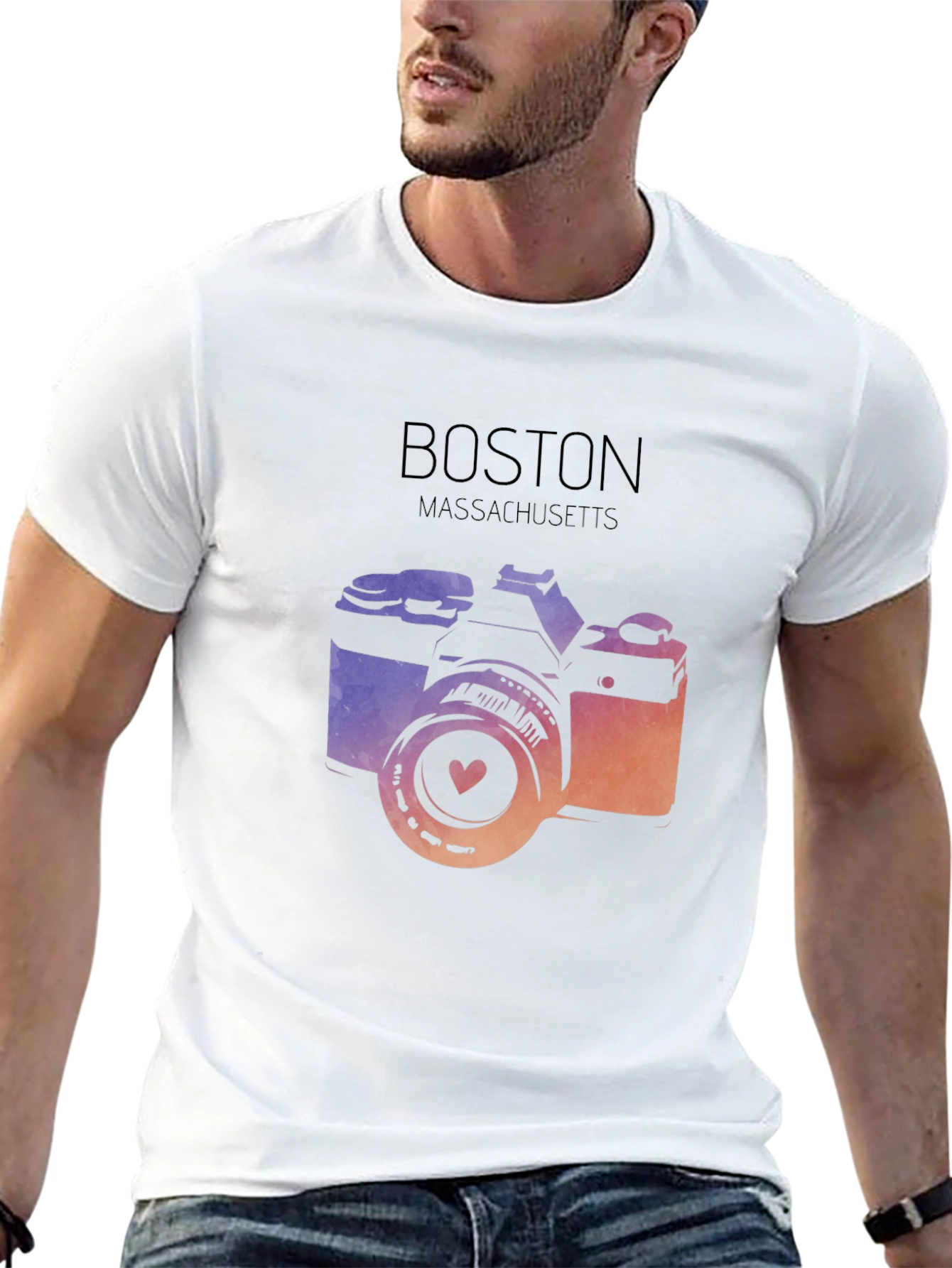 Boston Massachusetts Camera Graphic Tee