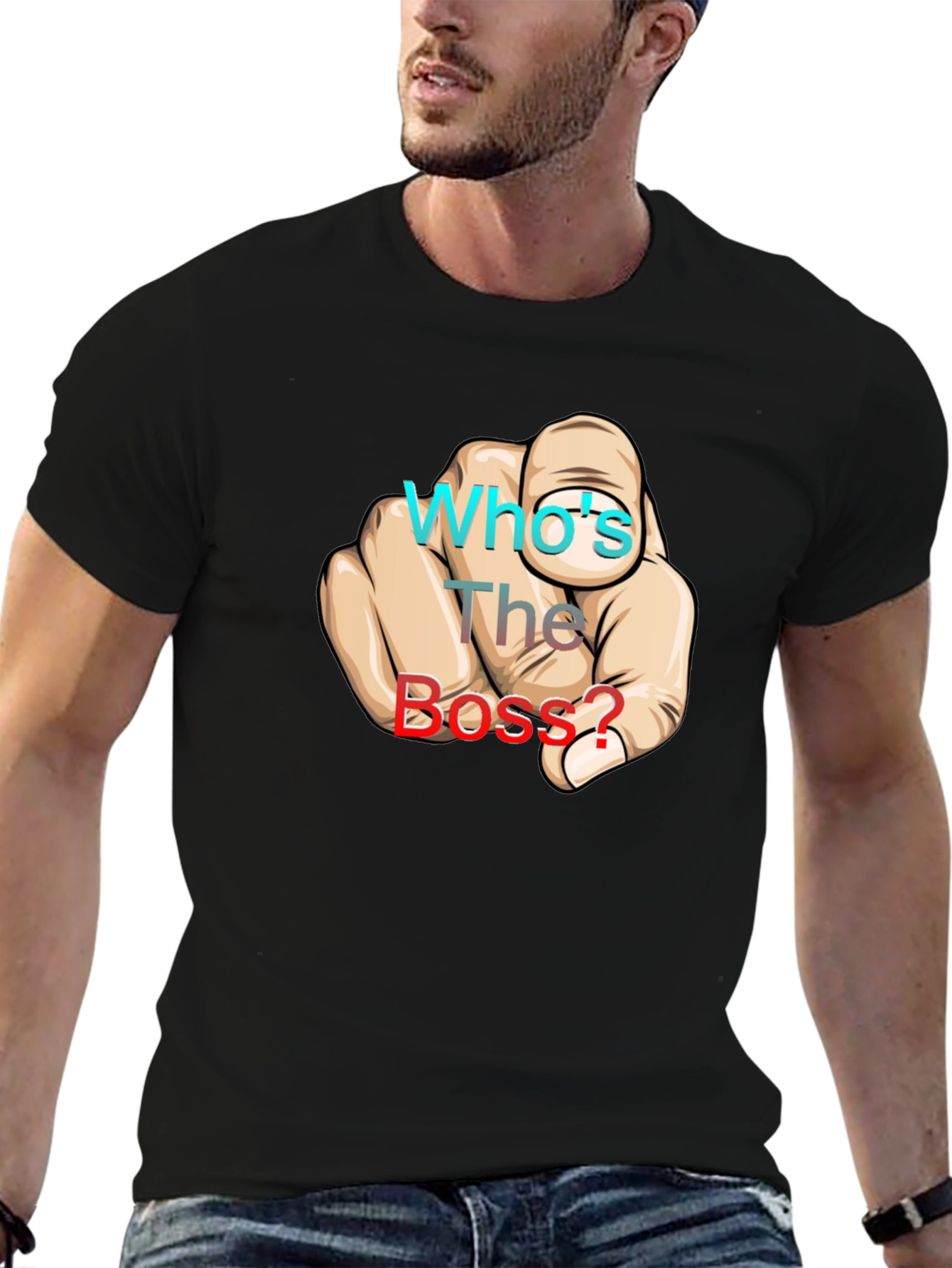 Whos The Boss? Graphic Print Black T-Shirt