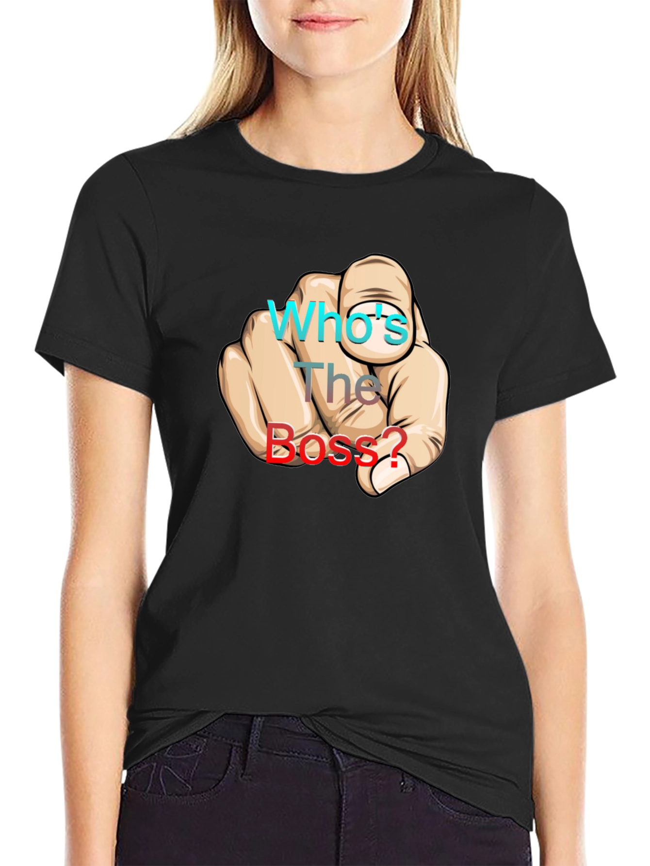 Whos The Boss? Graphic Print Black T-Shirt