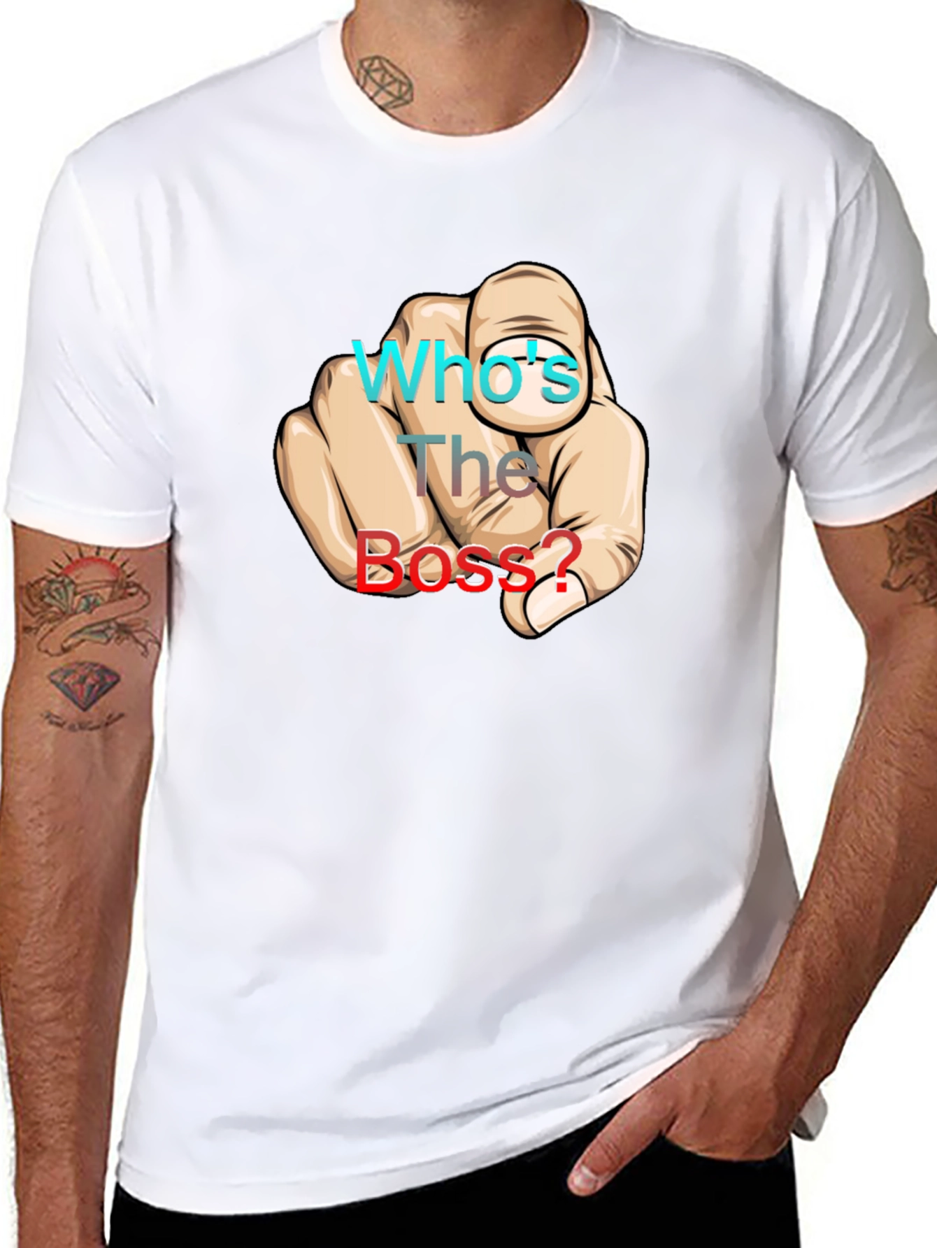 Whos The Boss? Graphic Print Black T-Shirt