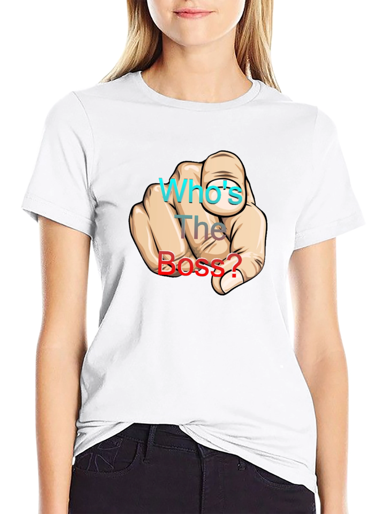 Whos The Boss? Graphic Print Black T-Shirt