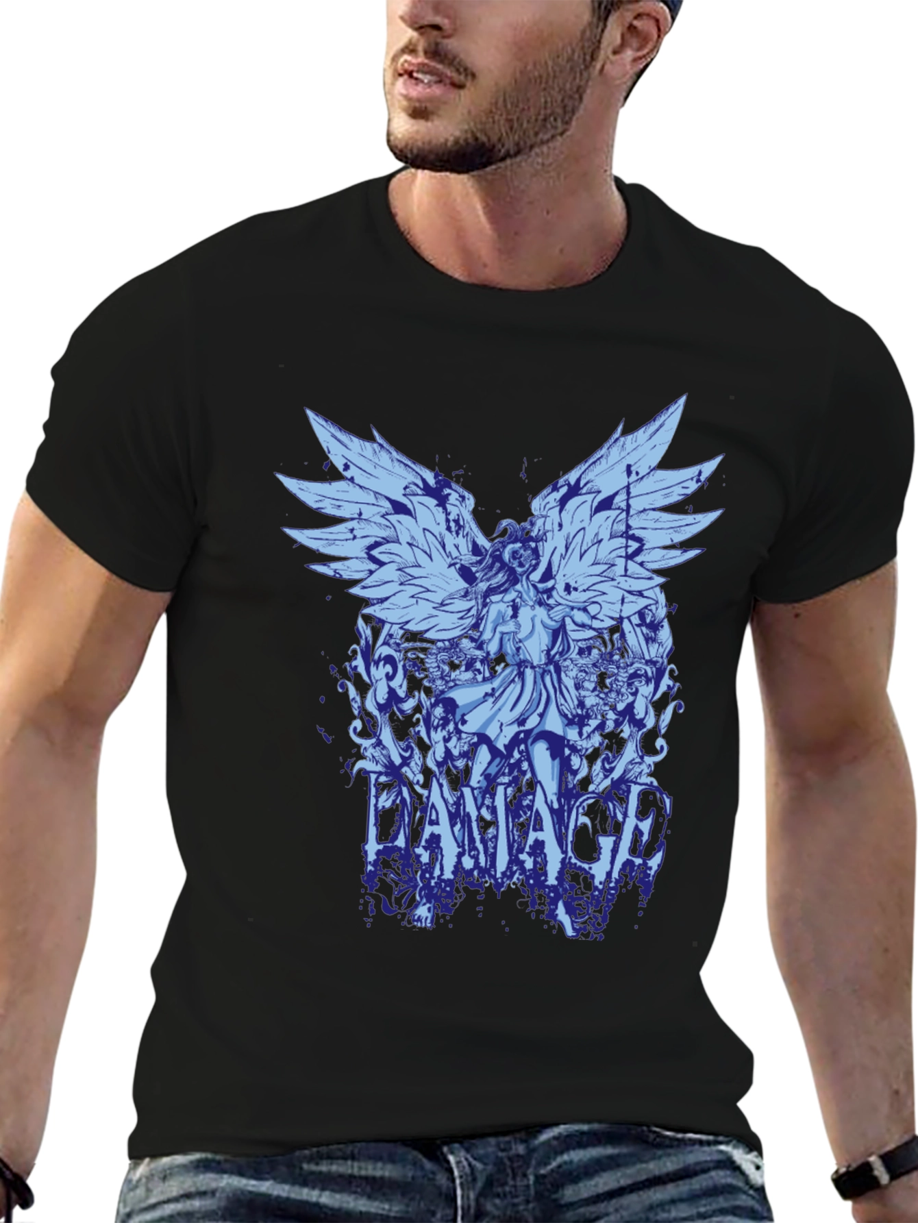 Damaged Angel Graphic Print T-Shirt