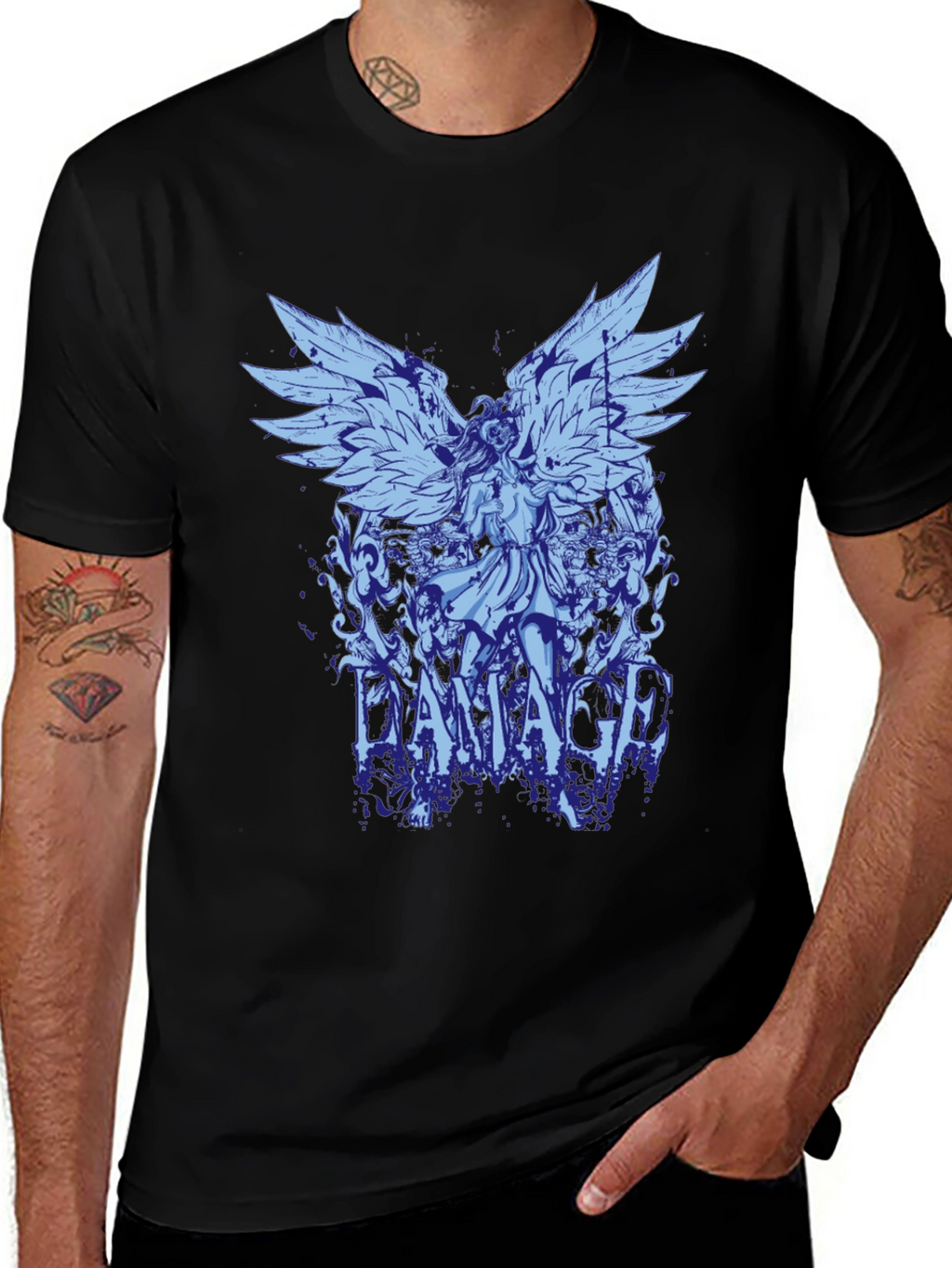Damaged Angel Graphic Print T-Shirt