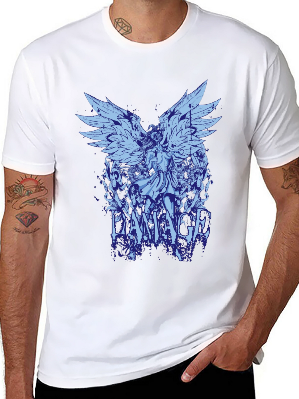 Damaged Angel Graphic Print T-Shirt