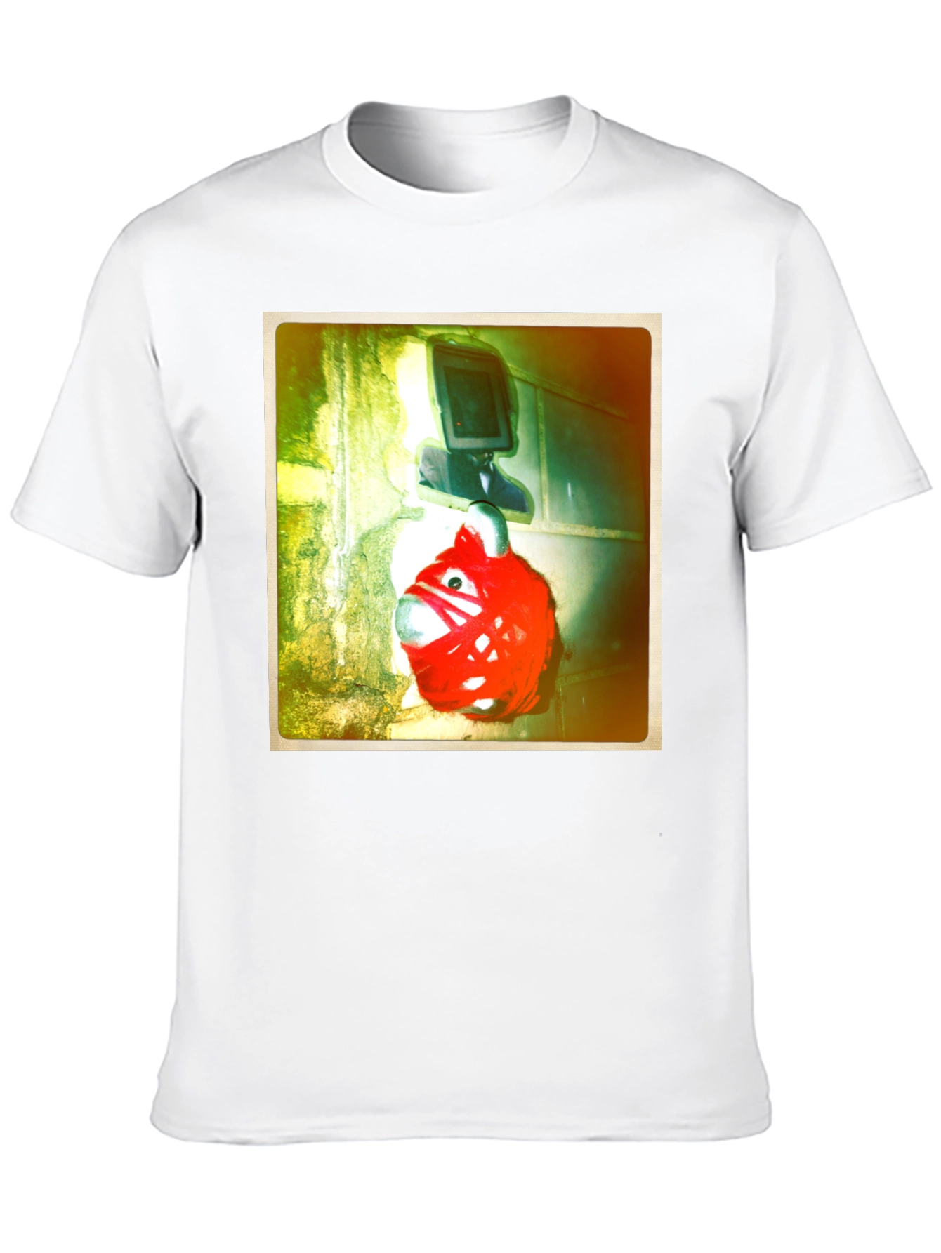 Unique Graphic Tee - Red Creature & TV Head