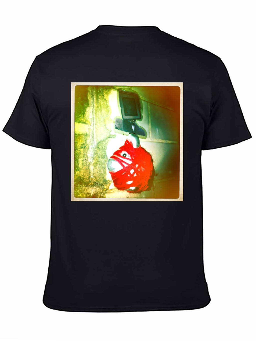 Unique Graphic Tee - Red Creature & TV Head