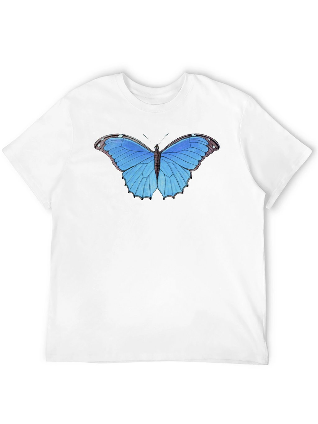 Blue Butterfly Graphic Tee - Unisex Black T-Shirt