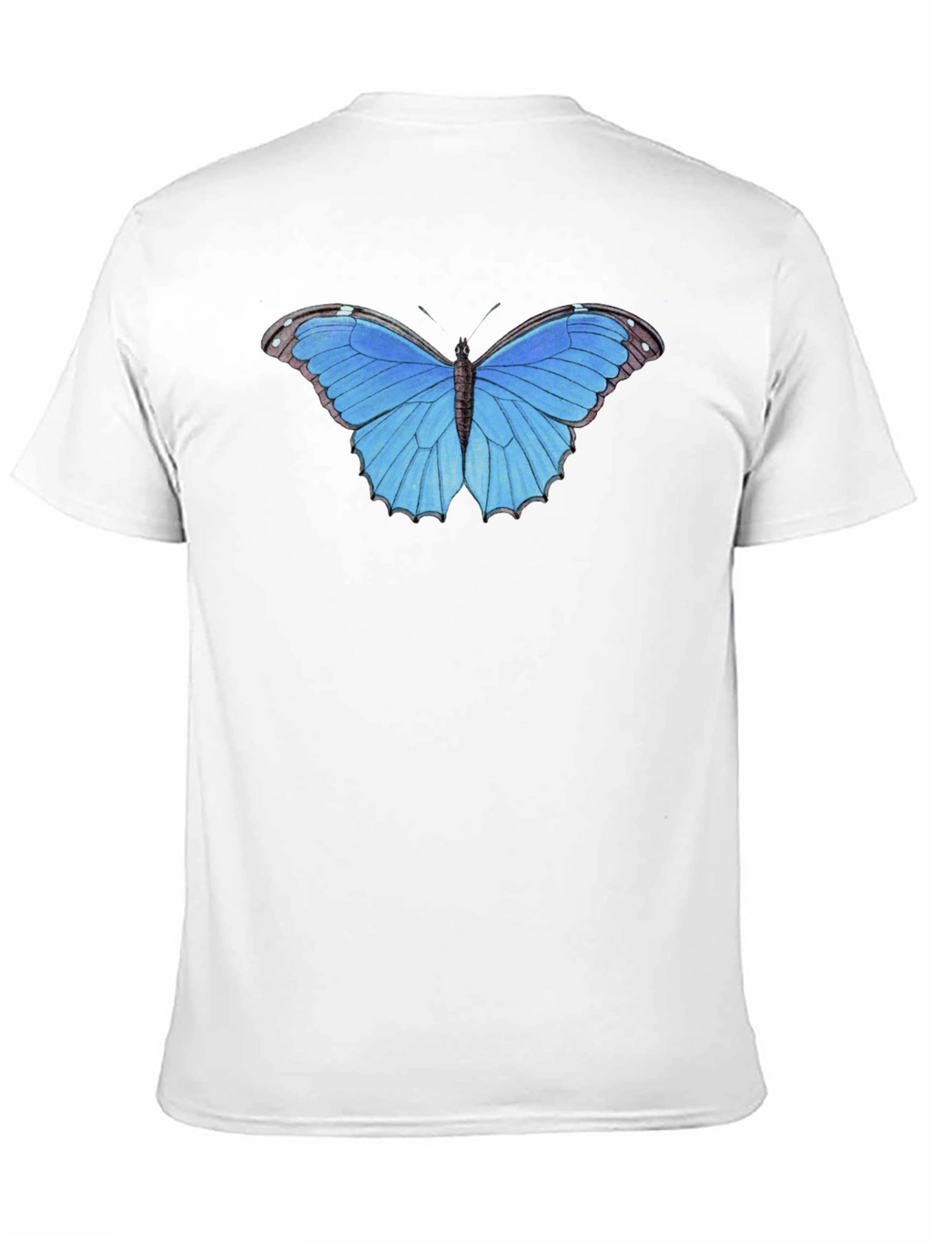 Blue Butterfly Graphic Tee - Unisex Black T-Shirt