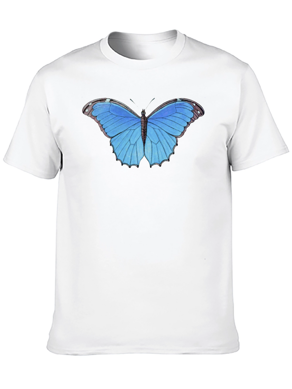 Blue Butterfly Graphic Tee - Unisex Black T-Shirt
