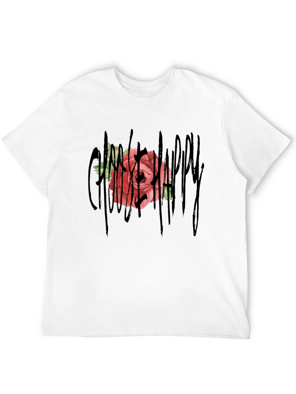 Gothic Rose Happy T-Shirt - Unique Graphic Tee