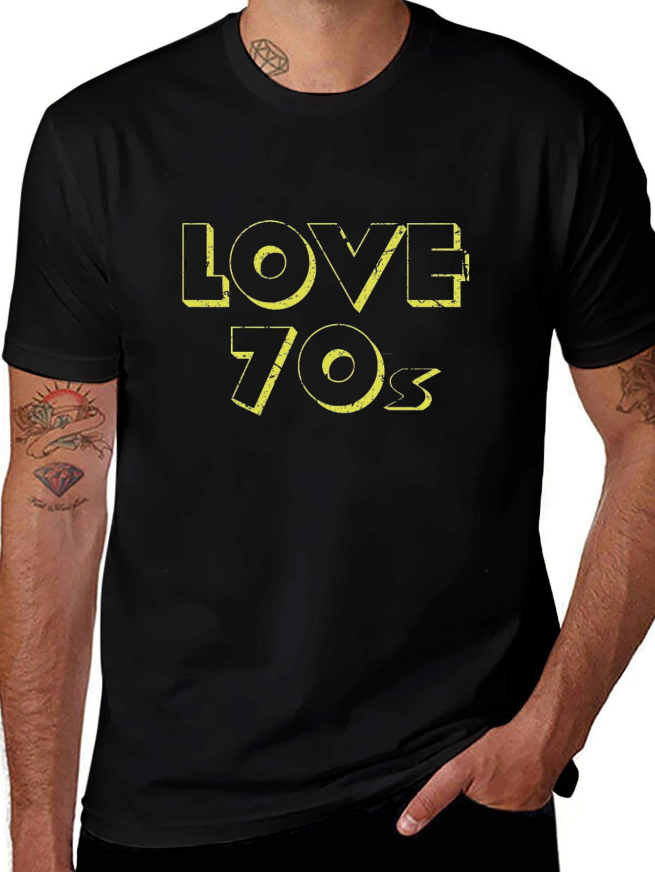 Retro Love 70s Black Graphic Tee