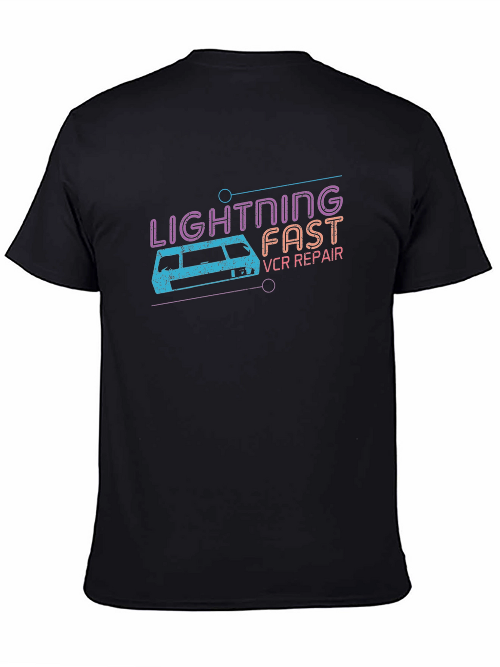Retro Lightning Fast VCR Repair Graphic Tee