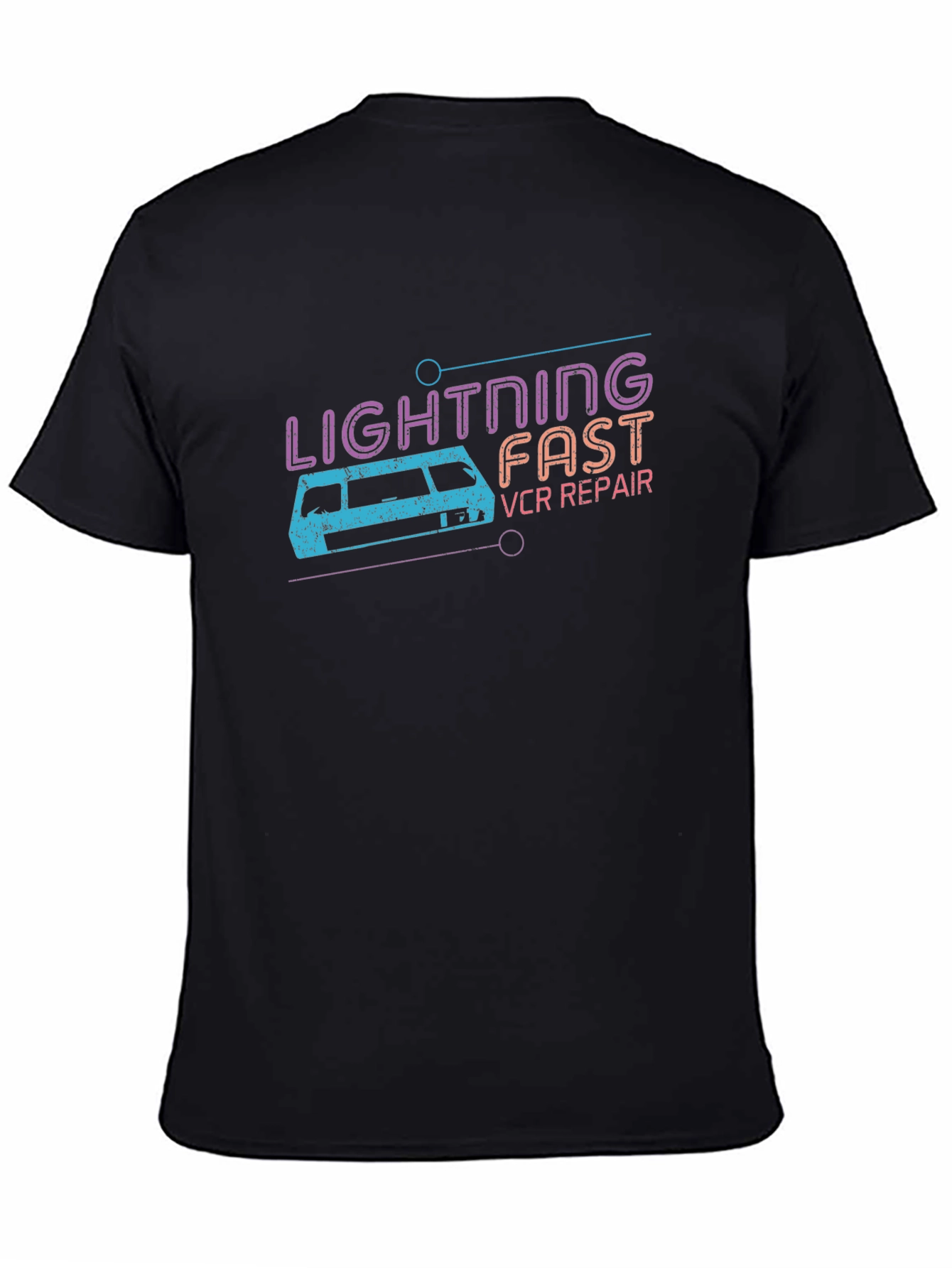 Retro Lightning Fast VCR Repair Graphic Tee
