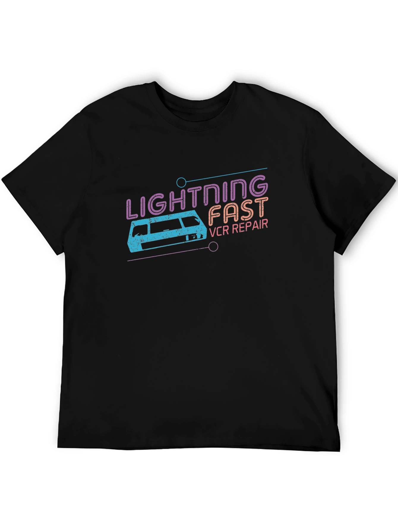 Retro Lightning Fast VCR Repair Graphic Tee