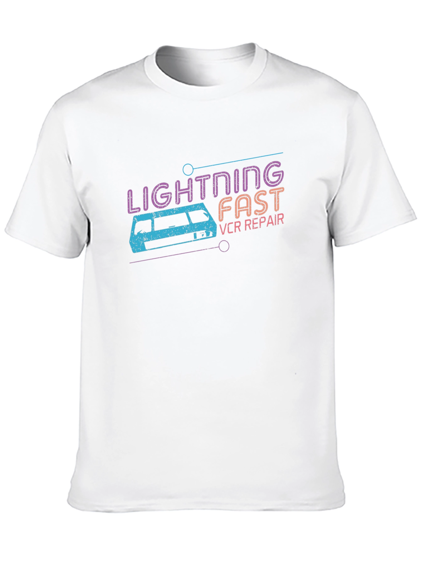 Retro Lightning Fast VCR Repair Graphic Tee