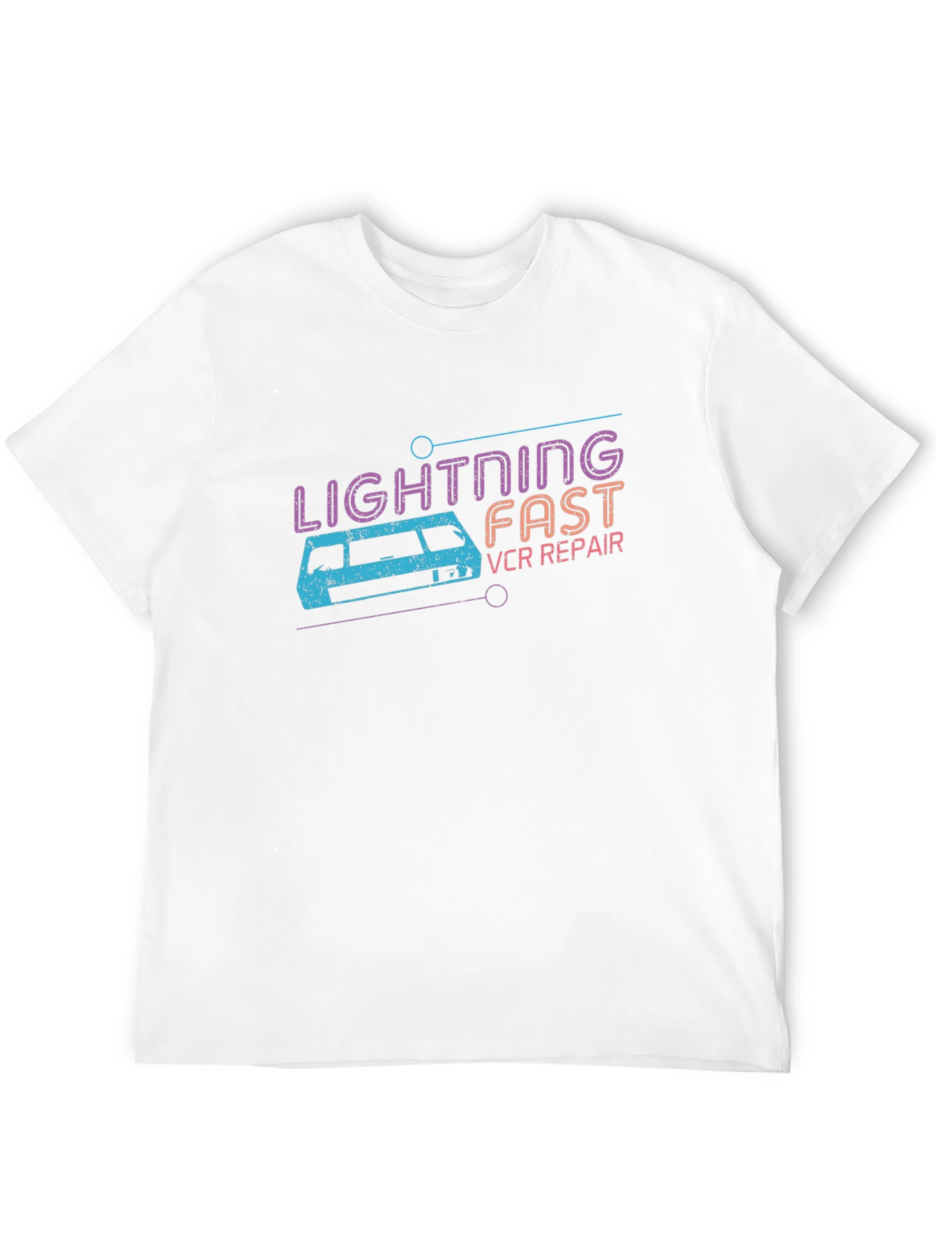 Retro Lightning Fast VCR Repair Graphic Tee