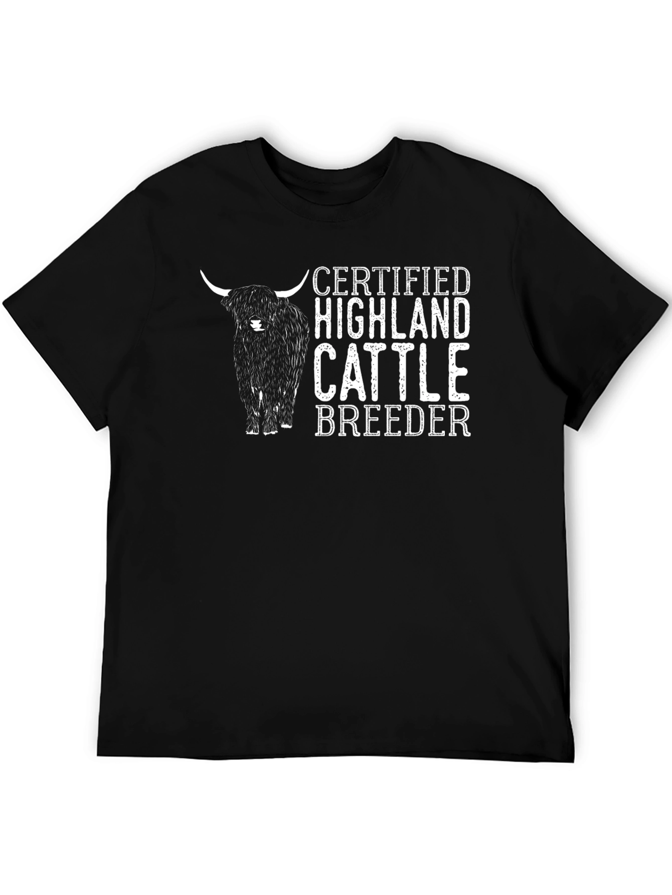 Certified Highland Cattle Breeder Black T-Shirt
