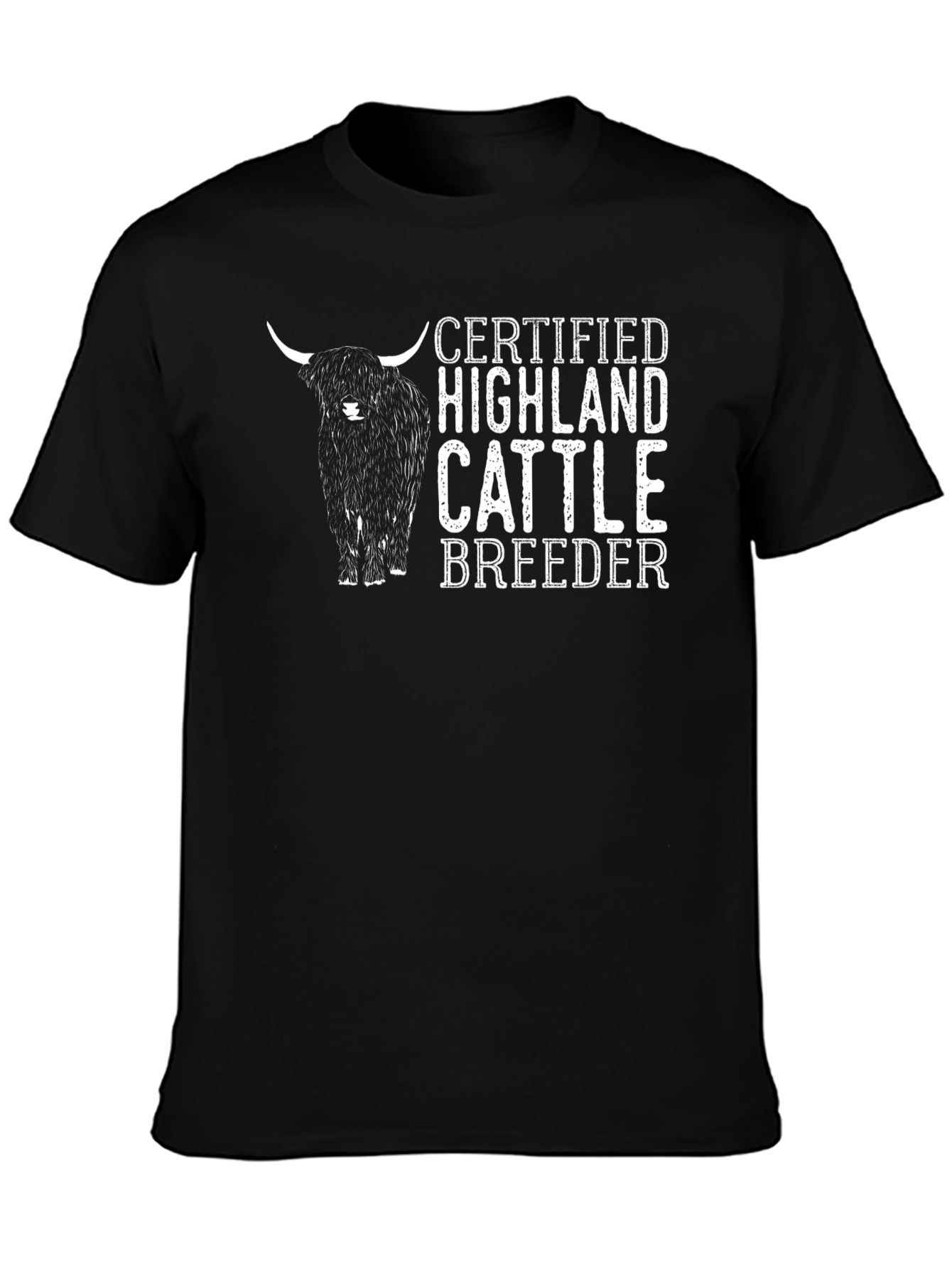 Certified Highland Cattle Breeder Black T-Shirt