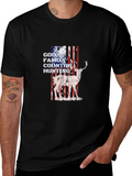 God Family Country Hunting American Flag Deer Graphic T-Shirt