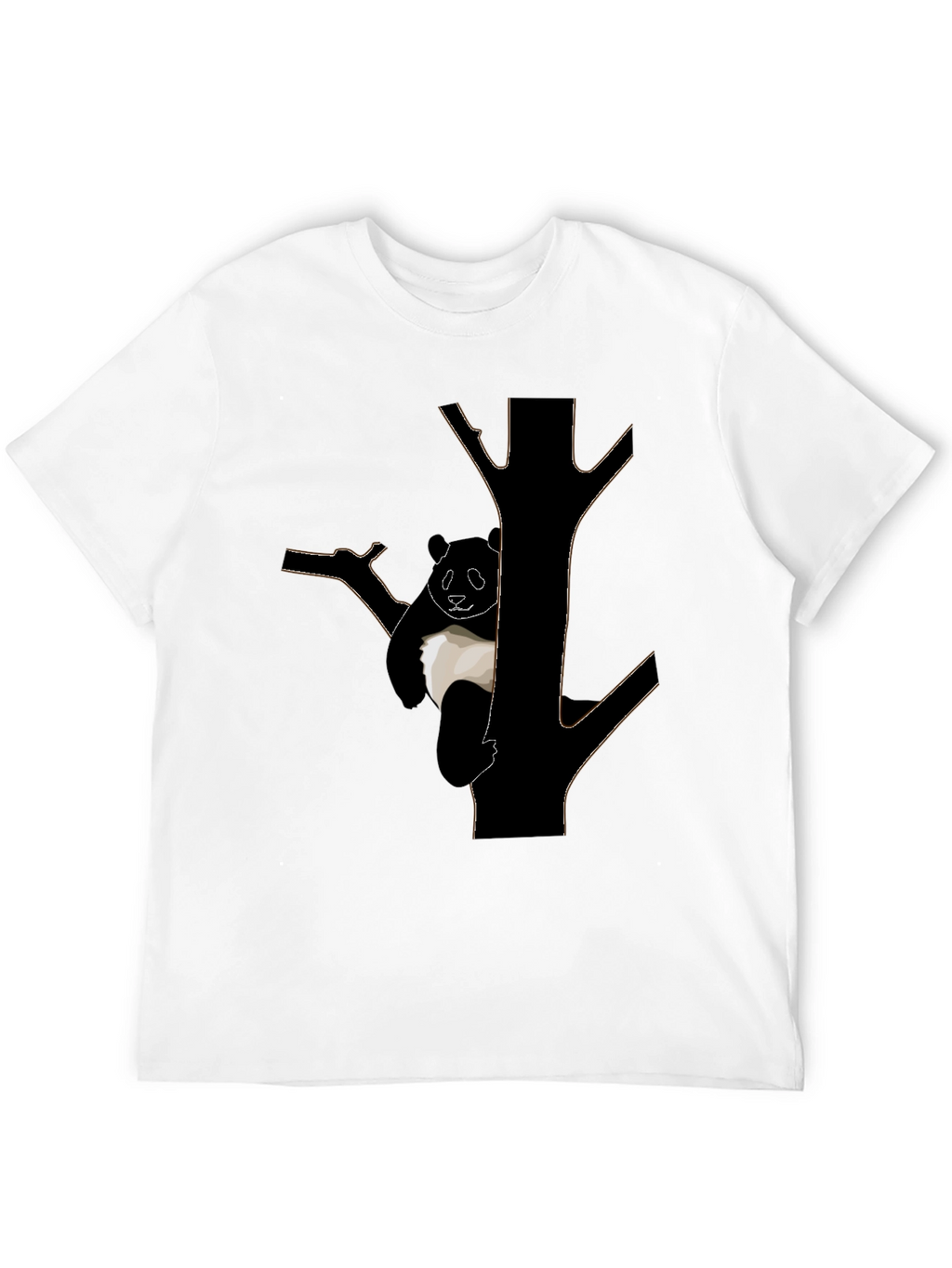Panda Tree Graphic T-Shirt - Black Cotton Tee