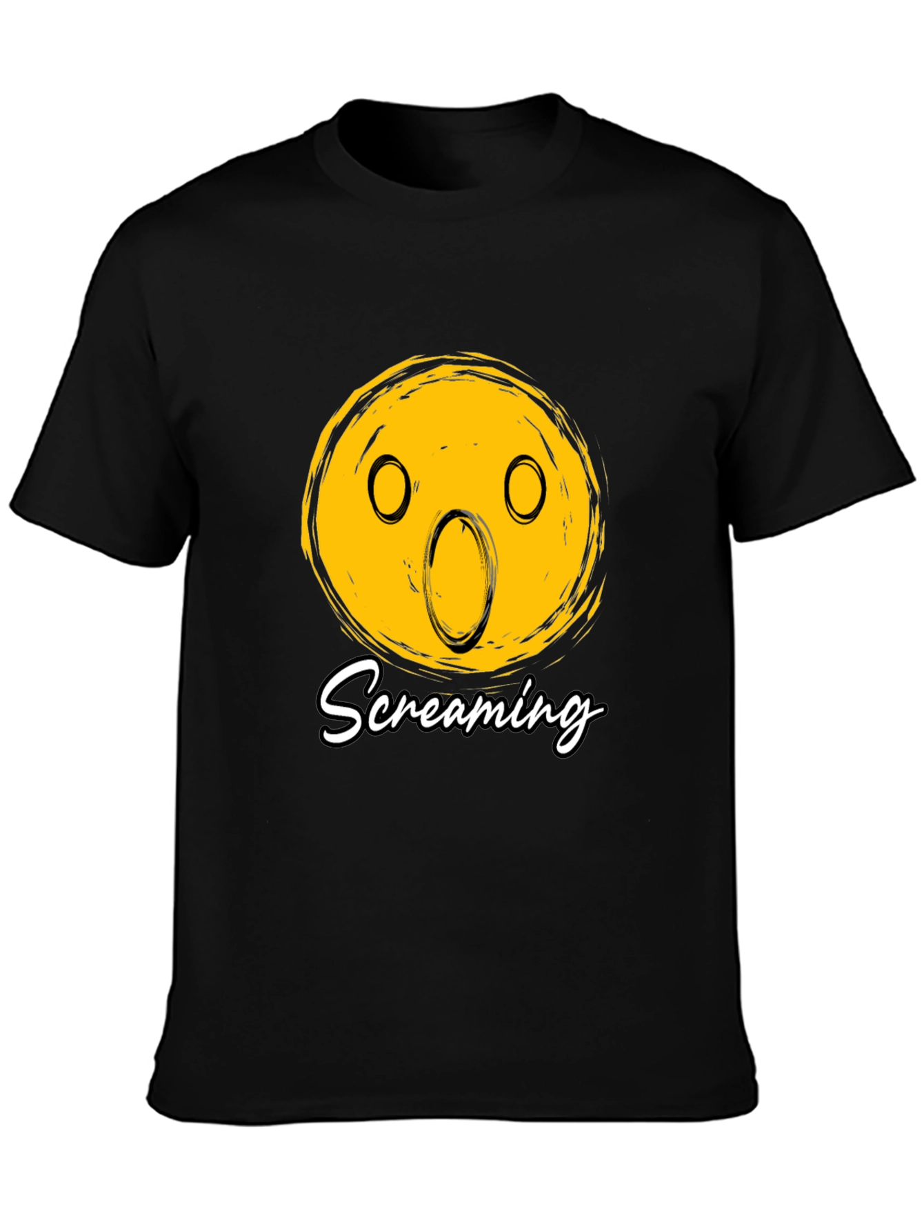 Screaming Emoji Graphic Black T-Shirt