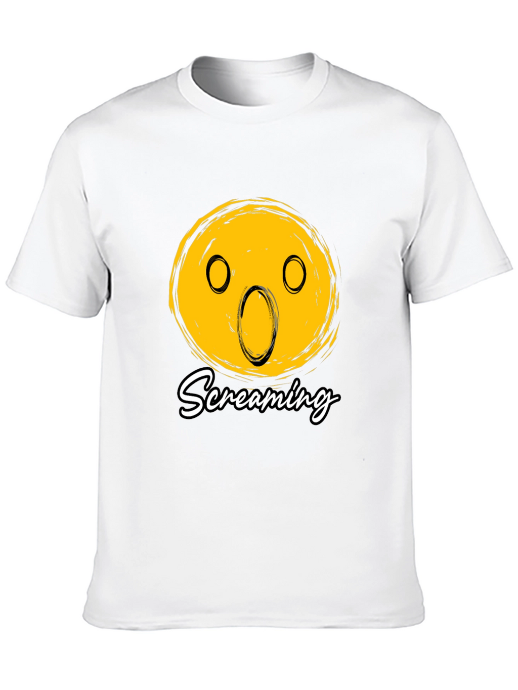 Screaming Emoji Graphic Black T-Shirt