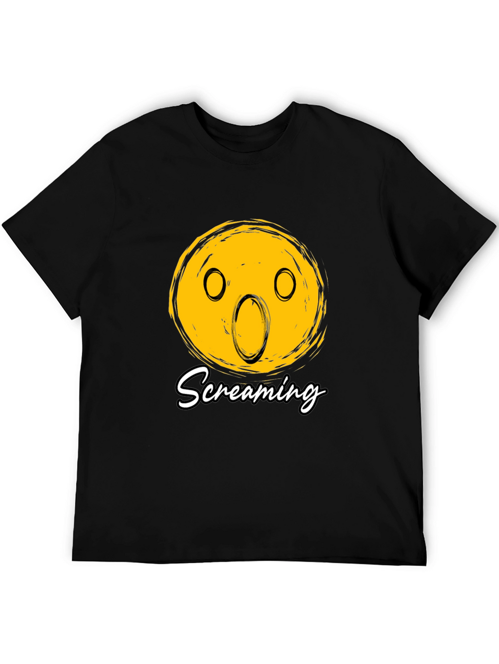 Screaming Emoji Graphic Black T-Shirt
