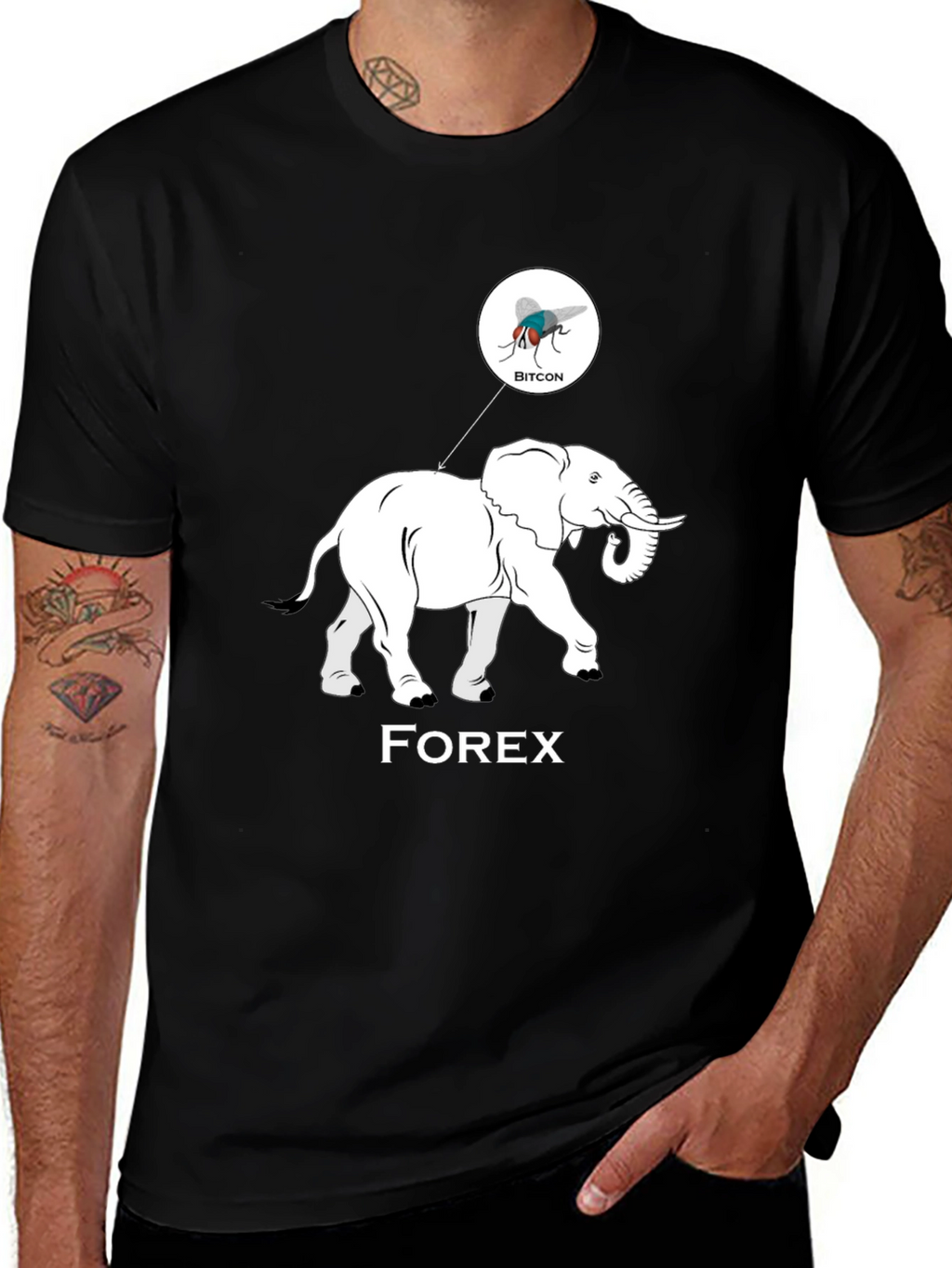Forex Elephant Bitcoin Fly Graphic Tee