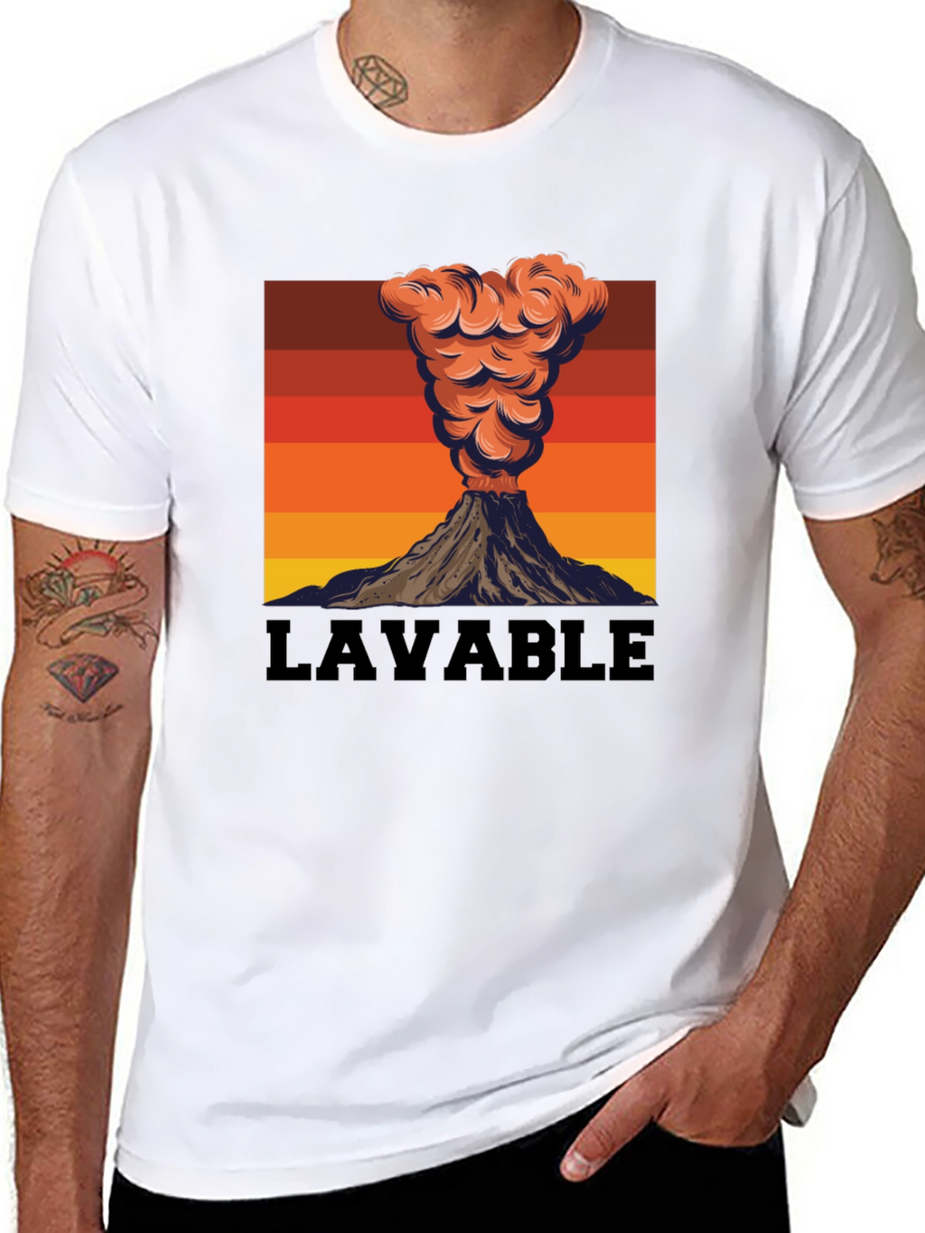 Lavable Volcano Graphic Tee - Retro Style