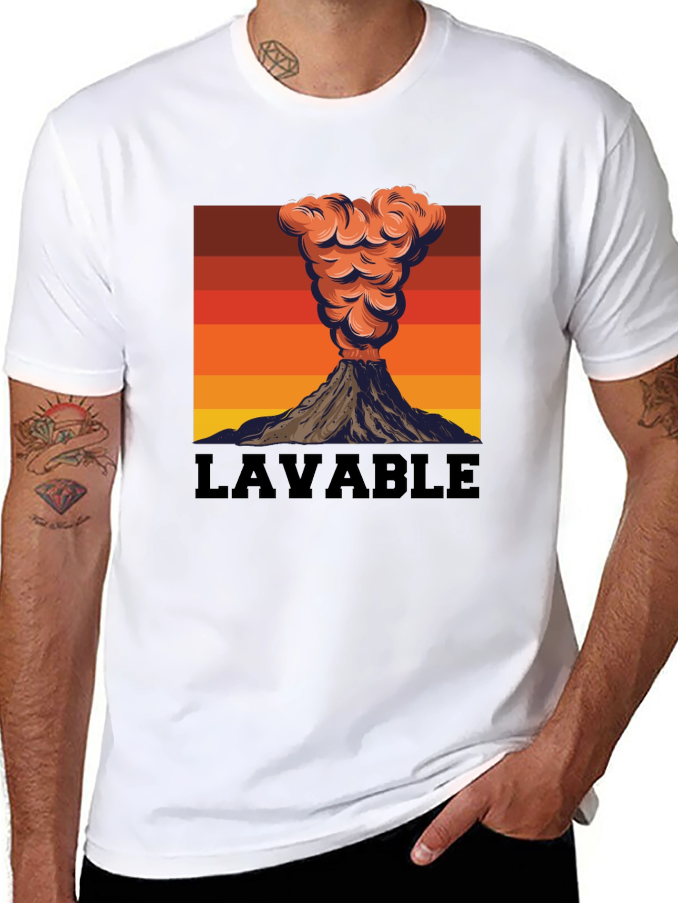 Lavable Volcano Graphic Tee - Retro Style