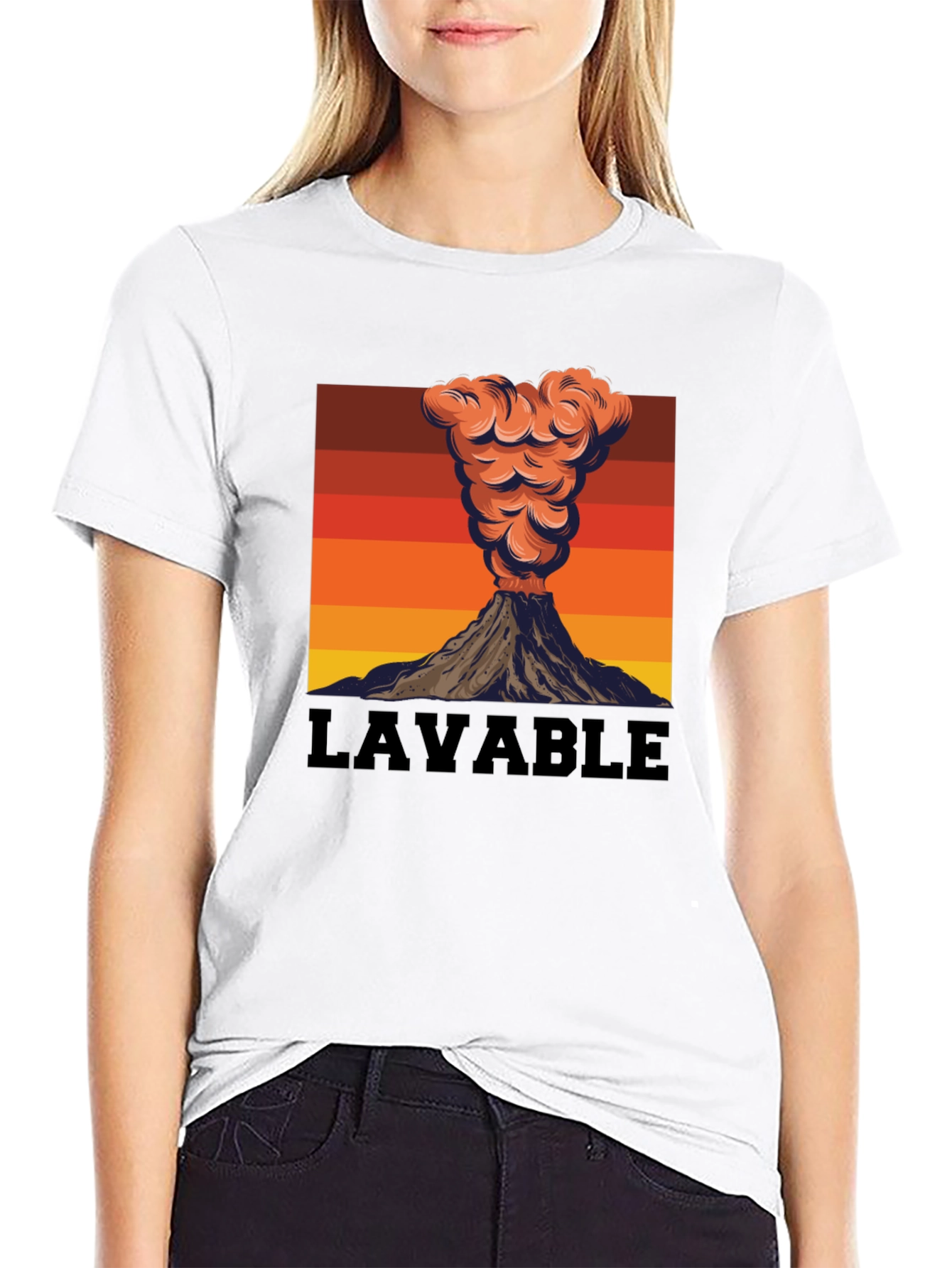 Lavable Volcano Graphic Tee - Retro Style