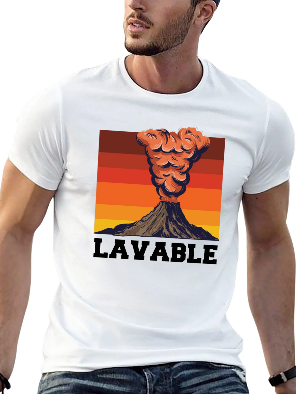 Lavable Volcano Graphic Tee - Retro Style