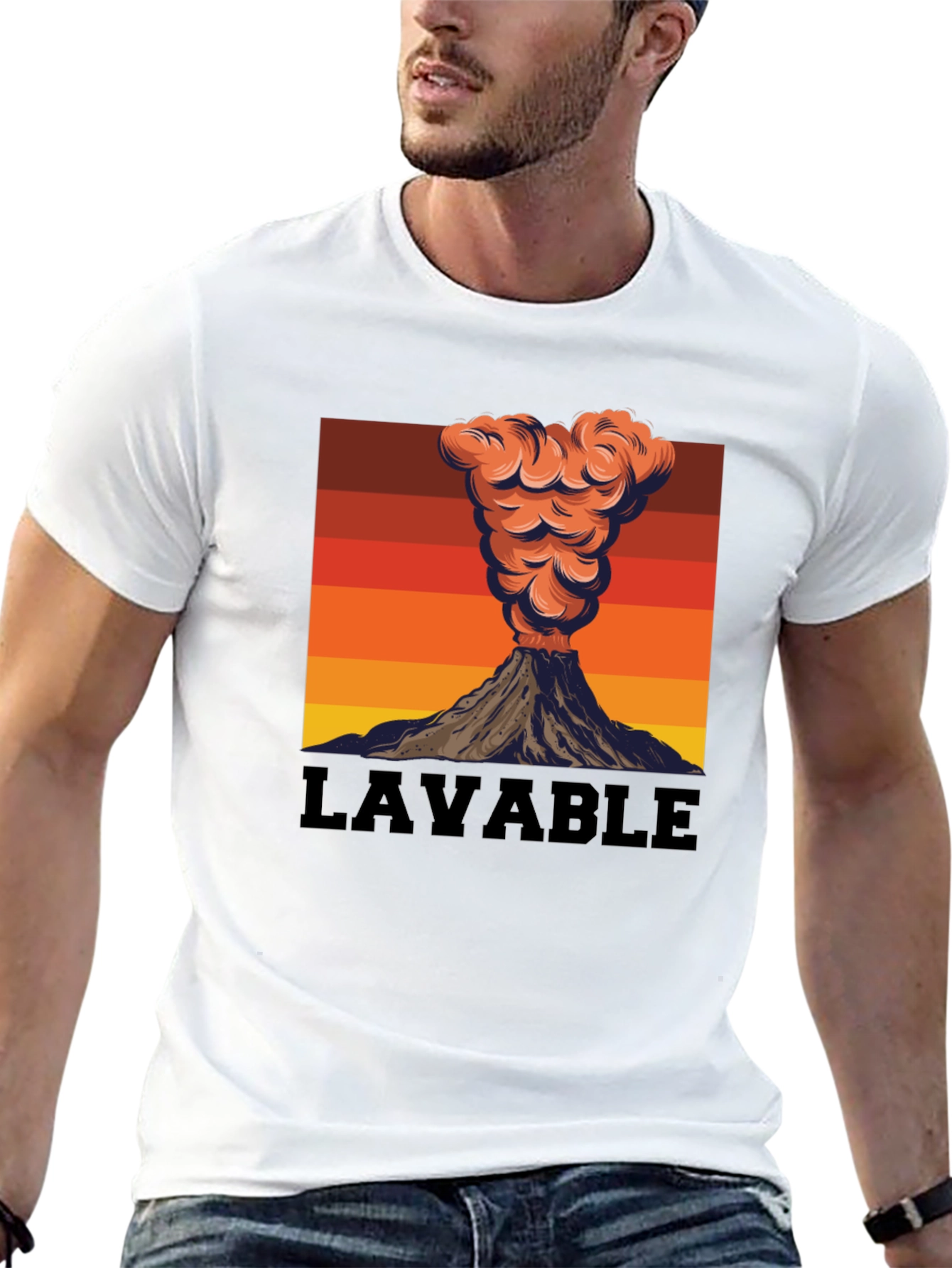 Lavable Volcano Graphic Tee - Retro Style