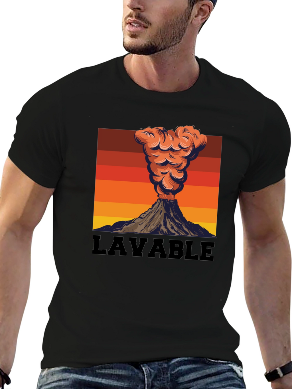 Lavable Volcano Graphic Tee - Retro Style