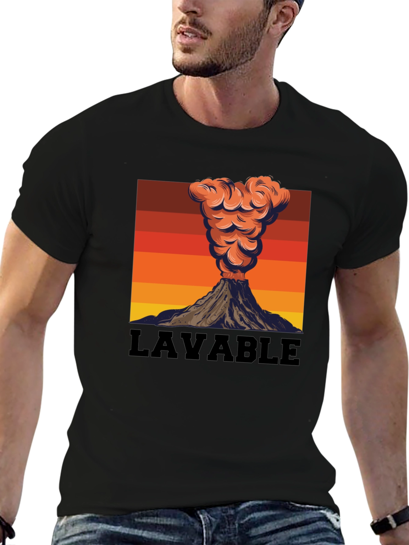 Lavable Volcano Graphic Tee - Retro Style